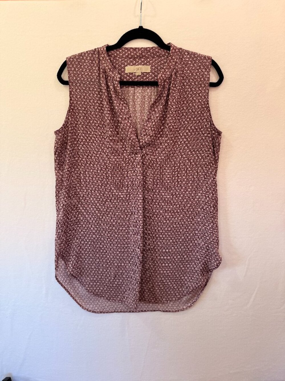 LOFT Sleeveless Printed Blouse Small Purple Floral